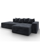 Диван угловой «Лига – 079», ППУ, механизм еврокнижка, угол правый, цвет темно-серый  (артикул 10998856)  большой выбор товаров оптом и в розницу по низким ценам с доставкой