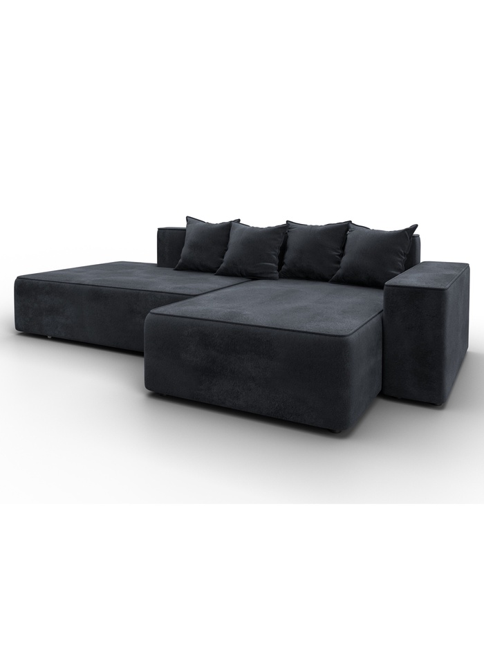 Диван угловой «Лига - 079», ППУ, механизм еврокнижка, угол правый, цвет темно-серый - Фото 1