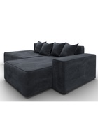 Диван угловой «Лига – 079», ППУ, механизм еврокнижка, угол правый, цвет темно-серый  (артикул 10998856)  большой выбор товаров оптом и в розницу по низким ценам с доставкой