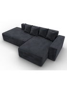 Диван угловой «Лига – 079», ППУ, механизм еврокнижка, угол правый, цвет темно-серый  (артикул 10998856)  большой выбор товаров оптом и в розницу по низким ценам с доставкой