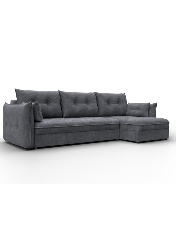 Диван угловой «Лига - 100», НПБ, механизм еврокнижка, угол универсальный, цвет темно-серый - Фото 1