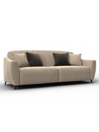 Диван прямой «Лига – 095», НПБ, механизм книжка, велюр, цвет бежевый/коричневый  (артикул 10998873)  большой выбор товаров оптом и в розницу по низким ценам с доставкой