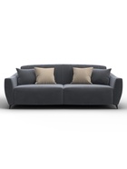 Диван прямой «Лига – 095», НПБ, механизм книжка, велюр, цвет серый/бежевый  (артикул 10998874)  большой выбор товаров оптом и в розницу по низким ценам с доставкой