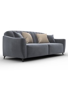 Диван прямой «Лига - 095», НПБ, механизм книжка, велюр, цвет серый/бежевый - Фото 3