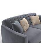 Диван прямой «Лига – 095», НПБ, механизм книжка, велюр, цвет серый/бежевый  (артикул 10998874)  большой выбор товаров оптом и в розницу по низким ценам с доставкой