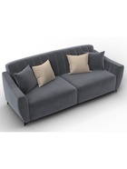 Диван прямой «Лига - 095», НПБ, механизм книжка, велюр, цвет серый/бежевый - Фото 6