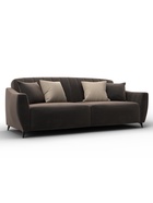 Диван прямой «Лига – 095», НПБ, механизм книжка, велюр, цвет коричневый/бежевый  (артикул 10998875)  большой выбор товаров оптом и в розницу по низким ценам с доставкой