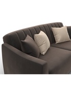 Диван прямой «Лига - 095», НПБ, механизм книжка, велюр, цвет коричневый/бежевый - Фото 4