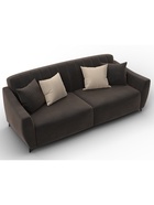 Диван прямой «Лига – 095», НПБ, механизм книжка, велюр, цвет коричневый/бежевый  (артикул 10998875)  большой выбор товаров оптом и в розницу по низким ценам с доставкой