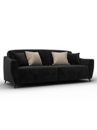 Диван прямой «Лига – 095», НПБ, механизм книжка, велюр, цвет черный/бежевый  (артикул 10998876)  большой выбор товаров оптом и в розницу по низким ценам с доставкой