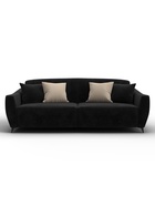 Диван прямой «Лига – 095», НПБ, механизм книжка, велюр, цвет черный/бежевый  (артикул 10998876)  большой выбор товаров оптом и в розницу по низким ценам с доставкой