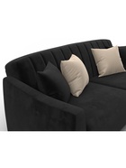 Диван прямой «Лига - 095», НПБ, механизм книжка, велюр, цвет черный/бежевый - Фото 4