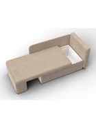 Кушетка «Лига – 097», ППУ, механизм еврокнижка, велюр, цвет бежевый  (артикул 10998881)  большой выбор товаров оптом и в розницу по низким ценам с доставкой