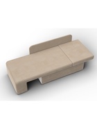 Кушетка «Лига – 097», ППУ, механизм еврокнижка, велюр, цвет бежевый  (артикул 10998881)  большой выбор товаров оптом и в розницу по низким ценам с доставкой