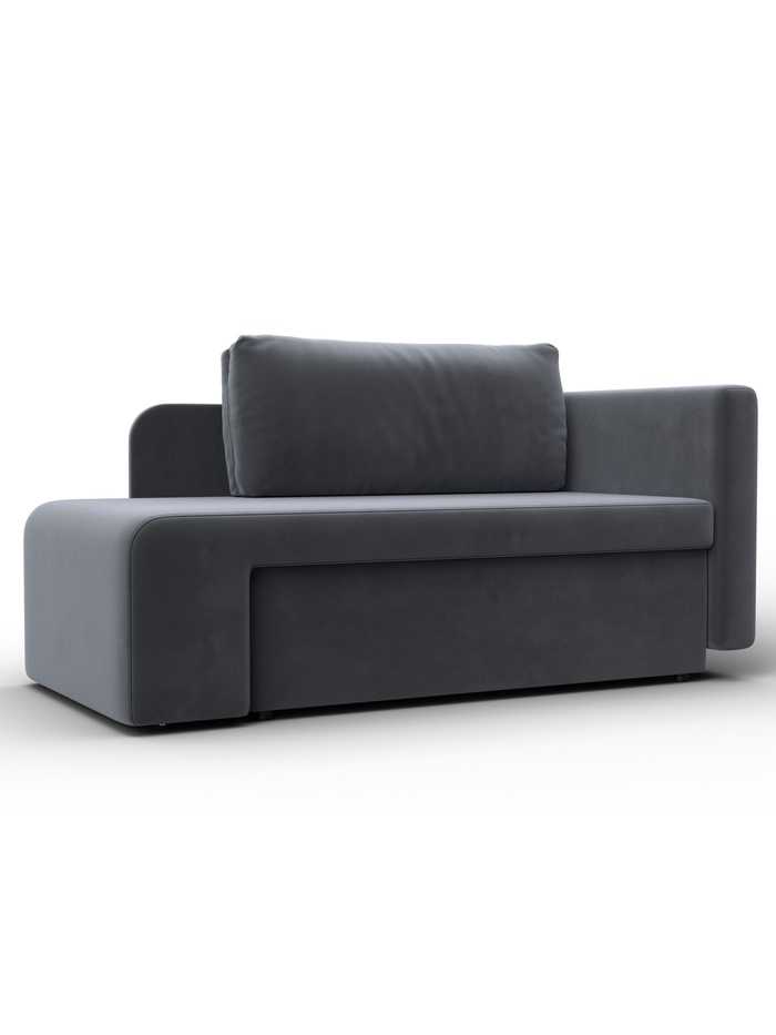 Кушетка «Лига - 097», ППУ, механизм еврокнижка, велюр, цвет серый - Фото 1