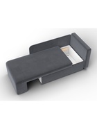 Кушетка «Лига – 097», ППУ, механизм еврокнижка, велюр, цвет серый  (артикул 10998882)  большой выбор товаров оптом и в розницу по низким ценам с доставкой