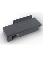 Кушетка «Лига – 097», ППУ, механизм еврокнижка, велюр, цвет серый  (артикул 10998882)  большой выбор товаров оптом и в розницу по низким ценам с доставкой