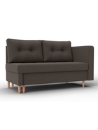 Кушетка «Лига – 098», ППУ, механизм еврокнижка, рогожка, цвет коричневый  (артикул 10998884)  большой выбор товаров оптом и в розницу по низким ценам с доставкой