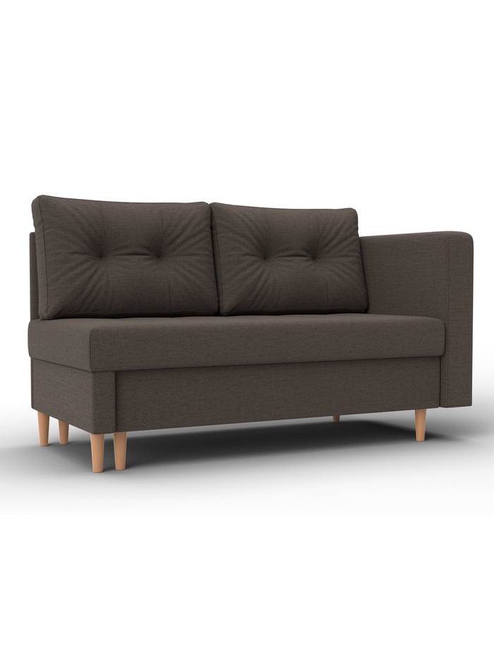 Кушетка «Лига - 098», ППУ, механизм еврокнижка, рогожка, цвет коричневый - Фото 1