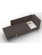 Кушетка «Лига – 098», ППУ, механизм еврокнижка, рогожка, цвет коричневый  (артикул 10998884)  большой выбор товаров оптом и в розницу по низким ценам с доставкой