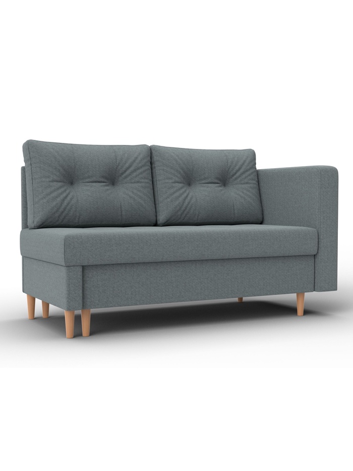 Кушетка «Лига - 098», ППУ, механизм еврокнижка, рогожка, цвет серый - Фото 1