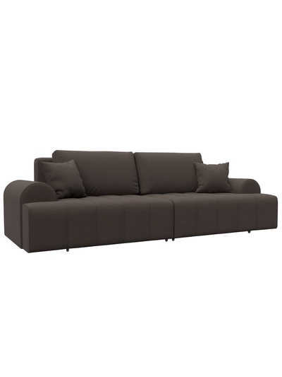 Диван прямой «Лига - 080», ППУ, механизм еврокнижка, рогожка, цвет коричневый