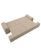 Диван прямой «Лига – 080», ППУ, механизм еврокнижка, велюр, цвет бежевый  (артикул 10998889)  большой выбор товаров оптом и в розницу по низким ценам с доставкой