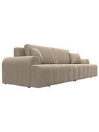 Диван прямой «Лига – 080», ППУ, механизм еврокнижка, велюр, цвет бежевый  (артикул 10998889)  большой выбор товаров оптом и в розницу по низким ценам с доставкой