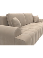 Диван прямой «Лига – 080», ППУ, механизм еврокнижка, велюр, цвет бежевый  (артикул 10998889)  большой выбор товаров оптом и в розницу по низким ценам с доставкой