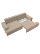 Диван прямой «Лига – 080», ППУ, механизм еврокнижка, велюр, цвет бежевый  (артикул 10998889)  большой выбор товаров оптом и в розницу по низким ценам с доставкой