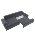 Диван прямой «Лига – 080», ППУ, механизм еврокнижка, велюр, цвет серый  (артикул 10998891)  большой выбор товаров оптом и в розницу по низким ценам с доставкой