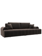 Диван прямой «Лига – 080», ППУ, механизм еврокнижка, велюр, цвет коричневый  (артикул 10998892)  большой выбор товаров оптом и в розницу по низким ценам с доставкой