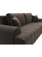 Диван прямой «Лига – 080», ППУ, механизм еврокнижка, велюр, цвет коричневый  (артикул 10998892)  большой выбор товаров оптом и в розницу по низким ценам с доставкой