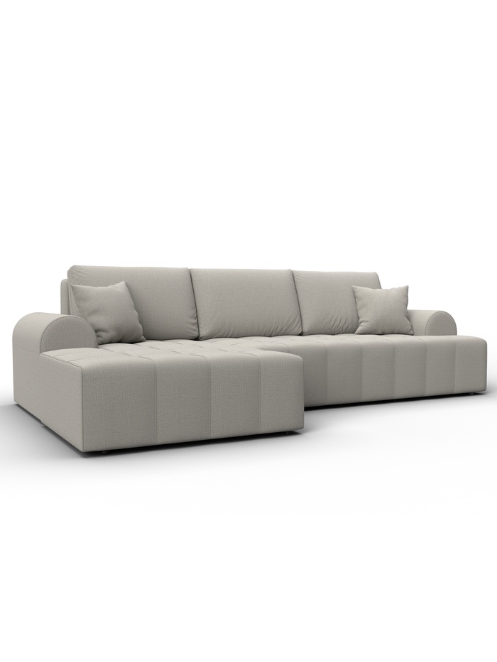 Диван угловой «Лига - 080», ППУ, механизм еврокнижка, угол левый, цвет бежевый