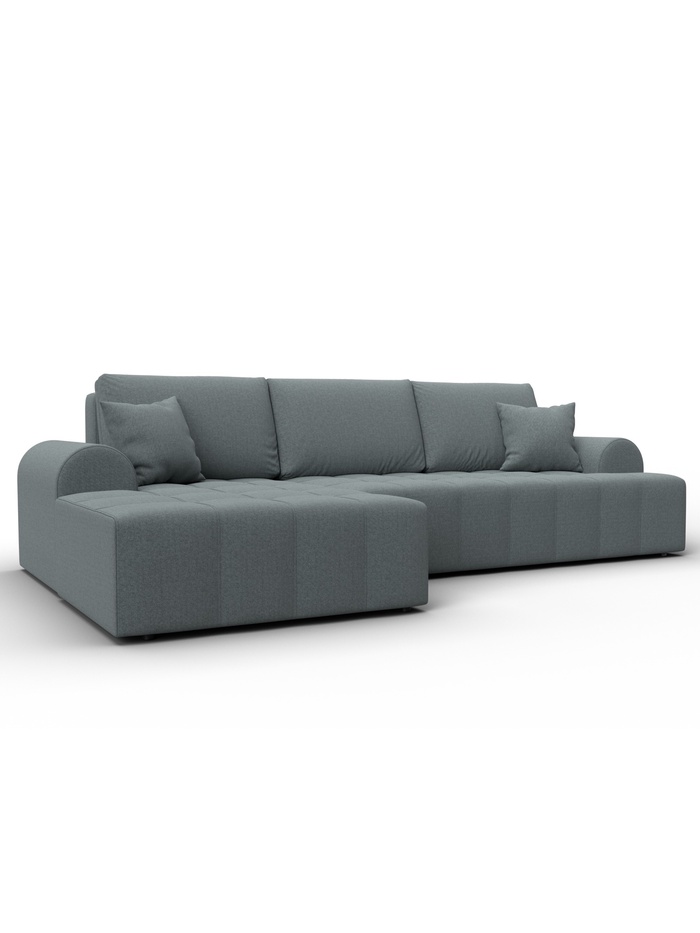 Диван угловой «Лига - 080», ППУ, механизм еврокнижка, угол левый, цвет серый