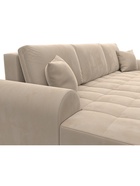 Диван угловой «Лига – 080», ППУ, механизм еврокнижка, угол левый, цвет бежевый  (артикул 10998897)  большой выбор товаров оптом и в розницу по низким ценам с доставкой