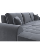 Диван угловой «Лига – 080», ППУ, механизм еврокнижка, угол левый, цвет серый  (артикул 10998898)  большой выбор товаров оптом и в розницу по низким ценам с доставкой