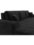 Диван угловой «Лига – 080», ППУ, механизм еврокнижка, угол левый, цвет черный  (артикул 10998901)  большой выбор товаров оптом и в розницу по низким ценам с доставкой