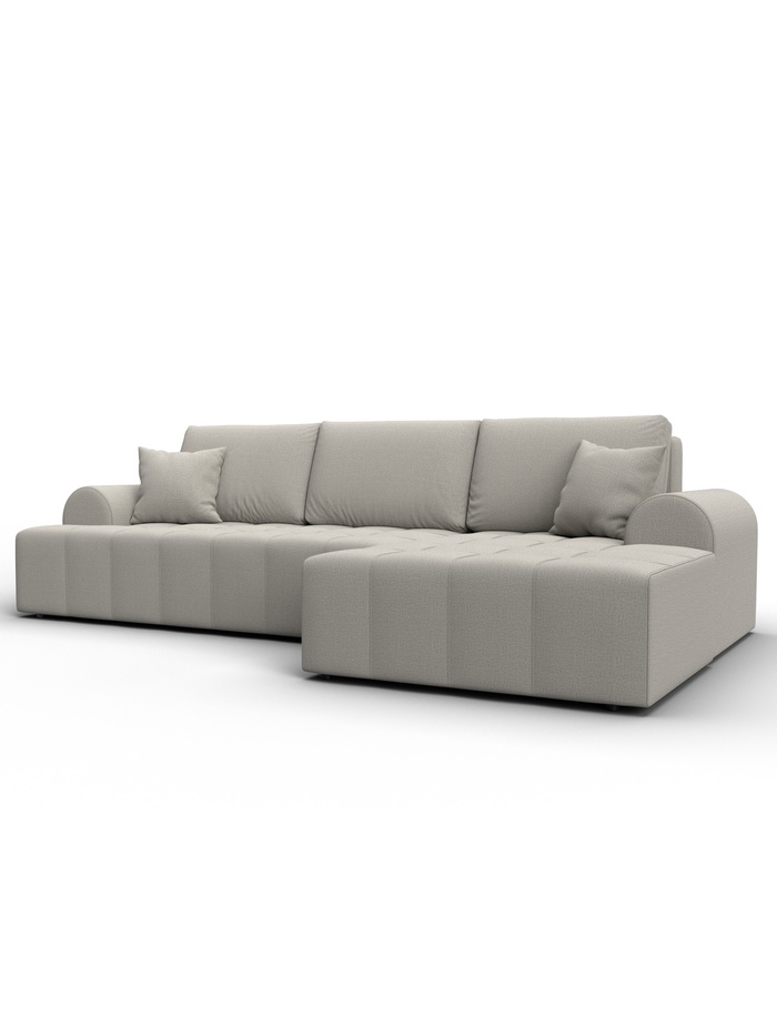 Диван угловой «Лига - 080», ППУ, механизм еврокнижка, угол правый, цвет бежевый