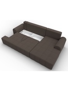 Диван угловой «Лига – 080», ППУ, механизм еврокнижка, угол правый, цвет коричневый  (артикул 10998903)  большой выбор товаров оптом и в розницу по низким ценам с доставкой