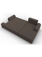 Диван угловой «Лига – 080», ППУ, механизм еврокнижка, угол правый, цвет коричневый  (артикул 10998903)  большой выбор товаров оптом и в розницу по низким ценам с доставкой