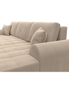 Диван угловой «Лига – 080», ППУ, механизм еврокнижка, угол правый, цвет бежевый  (артикул 10998905)  большой выбор товаров оптом и в розницу по низким ценам с доставкой