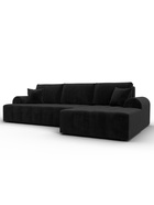 Диван угловой «Лига – 080», ППУ, механизм еврокнижка, угол правый, цвет черный  (артикул 10998908)  большой выбор товаров оптом и в розницу по низким ценам с доставкой