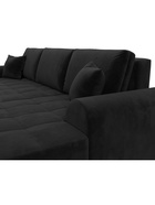 Диван угловой «Лига – 080», ППУ, механизм еврокнижка, угол правый, цвет черный  (артикул 10998908)  большой выбор товаров оптом и в розницу по низким ценам с доставкой