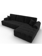 Диван угловой «Лига – 080», ППУ, механизм еврокнижка, угол правый, цвет черный  (артикул 10998908)  большой выбор товаров оптом и в розницу по низким ценам с доставкой