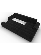 Диван угловой «Лига – 080», ППУ, механизм еврокнижка, угол правый, цвет черный  (артикул 10998908)  большой выбор товаров оптом и в розницу по низким ценам с доставкой