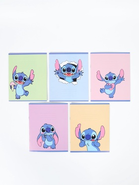 Тетрадь А5, 12 листов в линейку, 5 видов МИКС, «Стич»