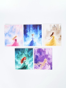 Тетрадь А5, 12 листов в линейку, 5 видов МИКС, «Принцессы Дисней»