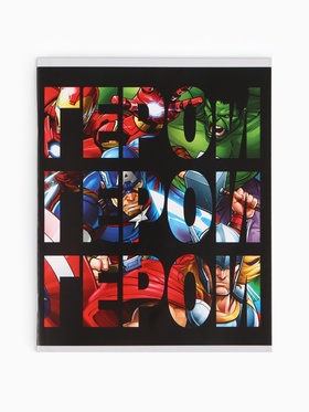 Тетрадь А5, 48 листов в клетку «Герои»