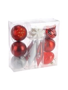 УЦЕНКА Набор украшений пластик 22 шт. «Морозный день» красно-белый - Фото 2